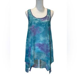 Angie asymmetrical swim cover up. Blue. Medium